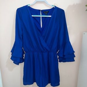 NWT As U Wish Blue Romper Size Large